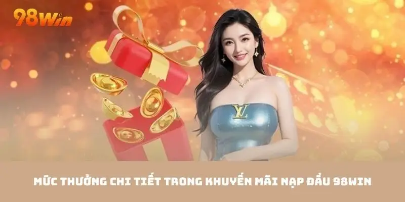 Người chơi cần tìm hiểu chi tiết mức thưởng của ưu đãi nạp đầu 98win